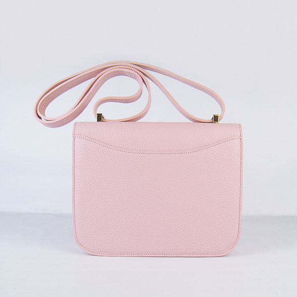 7A Hermes Oxhide Leather Message Bag Pink H017 - Click Image to Close